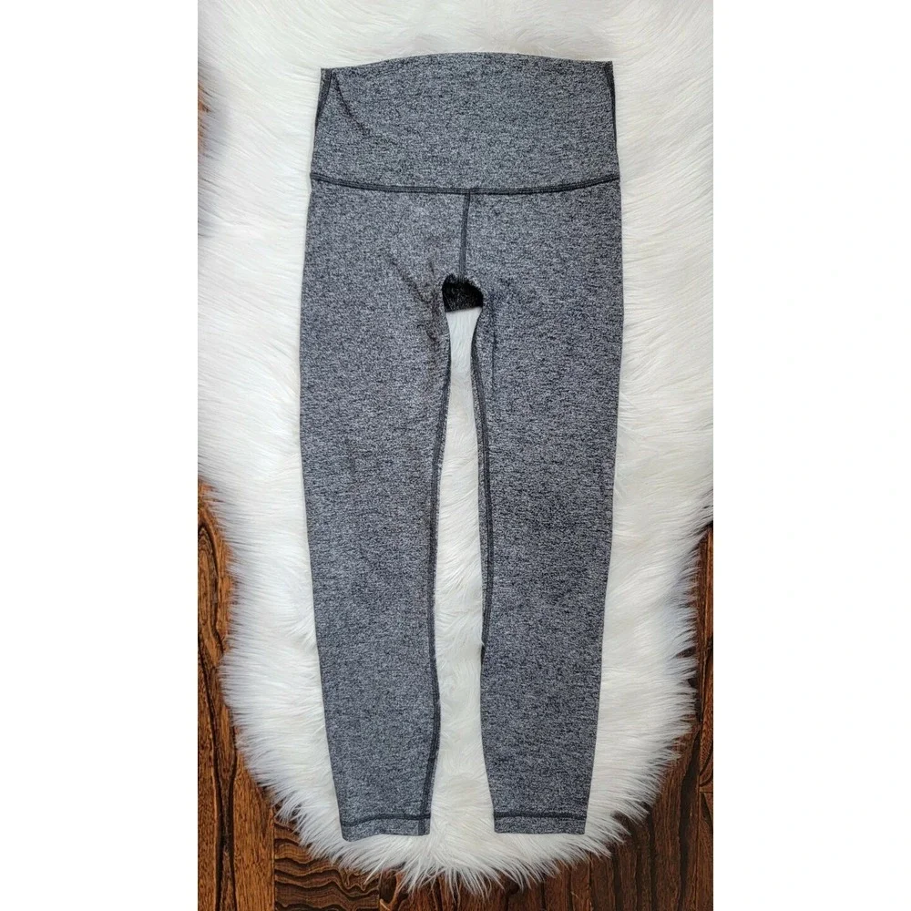 Lululemon High Rise Wunder Under Leggings Women's Size 6 Heather Gray 25